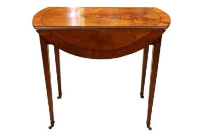 Fine 19th Century Satinwood Oval Pembroke Table with Crossbanded Top - Image 7