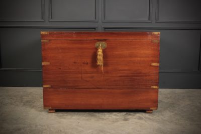 Large Military Campaign Style Mahogany Trunk - Image 5