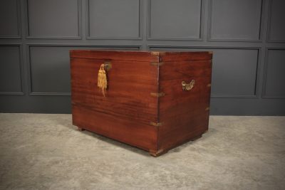 Large Military Campaign Style Mahogany Trunk - Image 8
