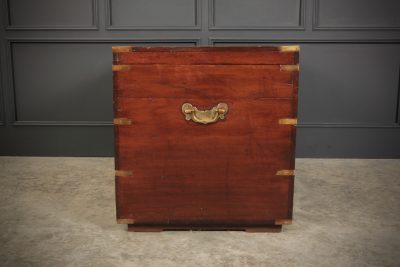 Large Military Campaign Style Mahogany Trunk - Image 9