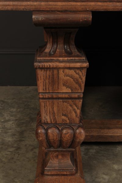 Solid Oak Parquetry Top Extending Dining Table - Image 14
