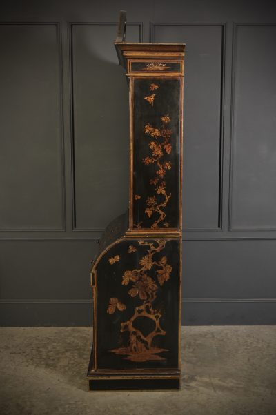 Early 19th Century Black Lacquered Chinoiserie Bureau Bookcase - Image 10