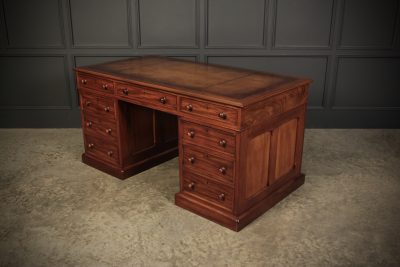 Victorian Mahogany & Leather Desk - Image 7
