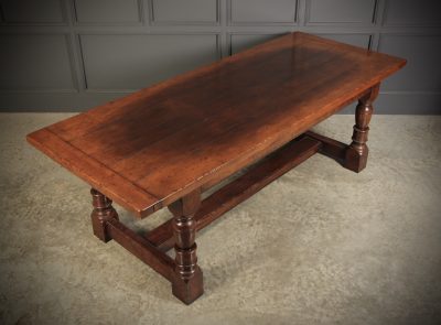 Solid Distressed Oak Refectory Dining Table - Image 5