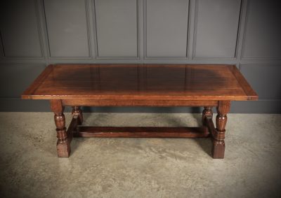 Solid Distressed Oak Refectory Dining Table - Image 8
