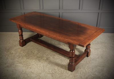 Solid Distressed Oak Refectory Dining Table - Image 12
