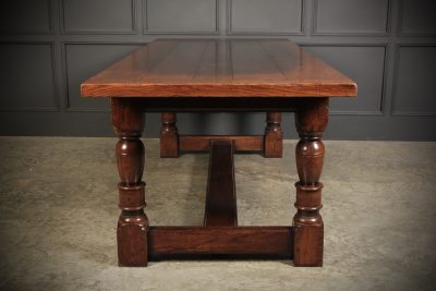 Solid Distressed Oak Refectory Dining Table - Image 2