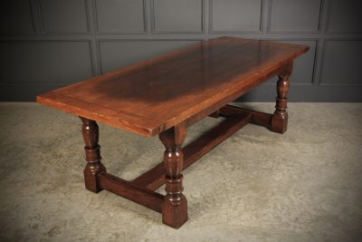 Solid Distressed Oak Refectory Dining Table - Image 3