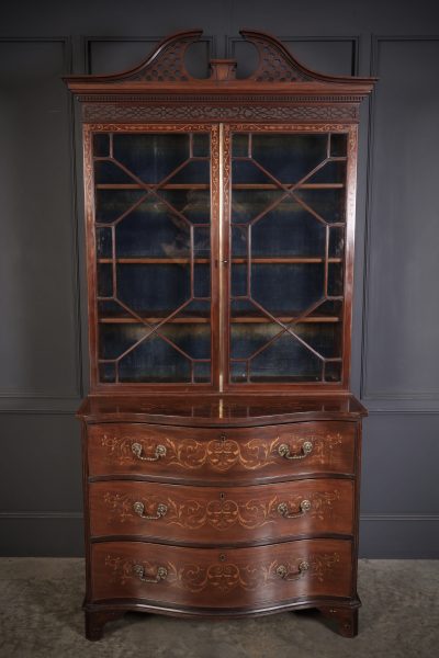 Rare George III Marquetry Inlaid Mahogany Bookcase - Image 4