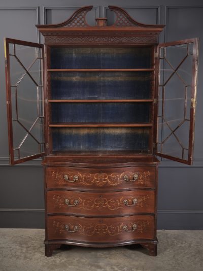Rare George III Marquetry Inlaid Mahogany Bookcase - Image 8