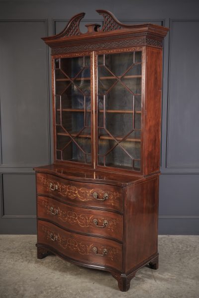 Rare George III Marquetry Inlaid Mahogany Bookcase - Image 10