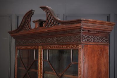 Rare George III Marquetry Inlaid Mahogany Bookcase - Image 9