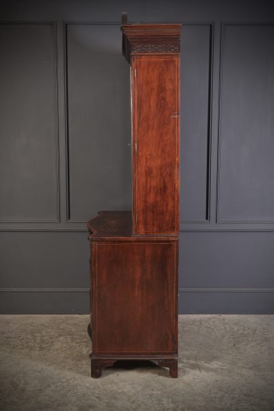 Rare George III Marquetry Inlaid Mahogany Bookcase - Image 14