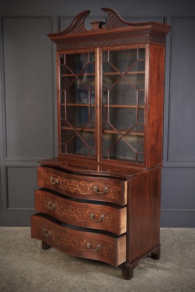 Rare George III Marquetry Inlaid Mahogany Bookcase - Image 13