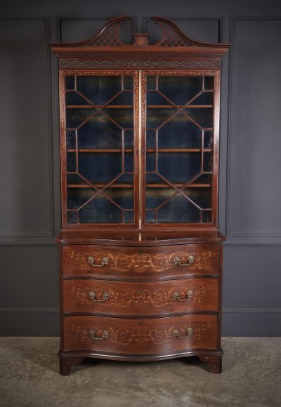 Rare George III Marquetry Inlaid Mahogany Bookcase - Image 2