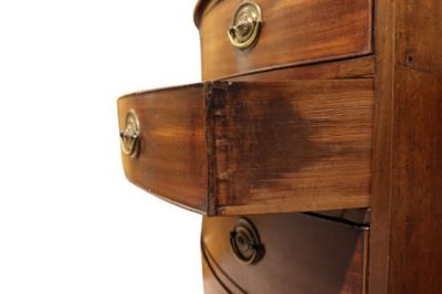 George III Mahogany Bow Fronted Chest with Fitted Writing Drawer, circa 1800 - Image 6