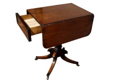 George III Pedestal Pembroke Table - Image 5