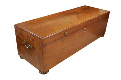 Georgian Cuban Mahogany Blanket Box with Key - Image 2