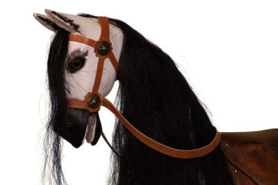 Large Mid-20th Century Dapple Grey Rocking Horse on Safety Stand - Image 4