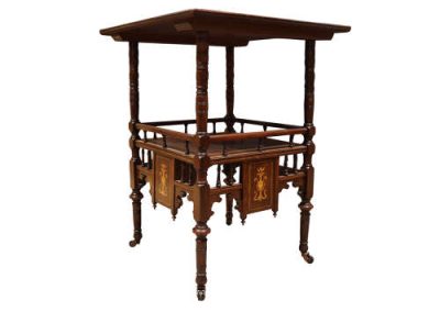 Late 19th Century Inlaid Rosewood Side Table, English, circa 1890 - Image 2