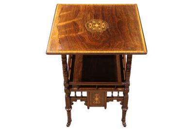 Late 19th Century Inlaid Rosewood Side Table, English, circa 1890 - Image 4