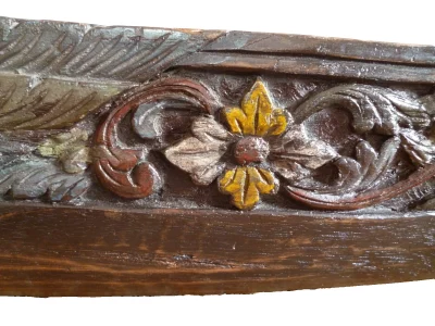 Large Antique South Asian Mancala Game Board - Swan with Polychrome Decoration - Image 11