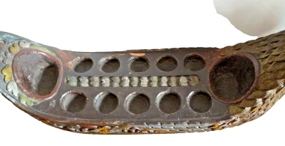 Large Antique South Asian Mancala Game Board - Swan with Polychrome Decoration - Image 6