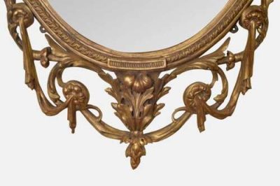 Mid 19thc Carved Oval Mirror - Image 2