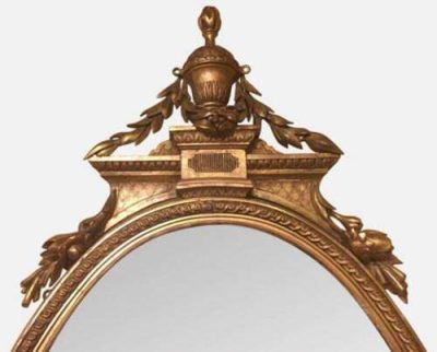 Mid 19thc Carved Oval Mirror - Image 3