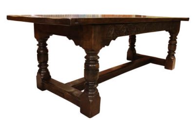Oak Plank Top Refectory Table in Excellent Condition - Image 2