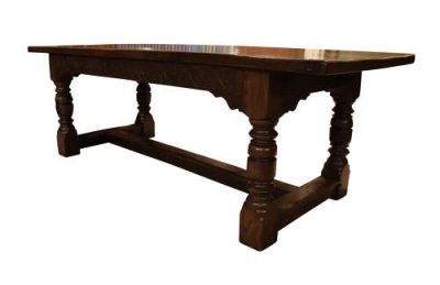 Oak Plank Top Refectory Table in Excellent Condition - Image 4