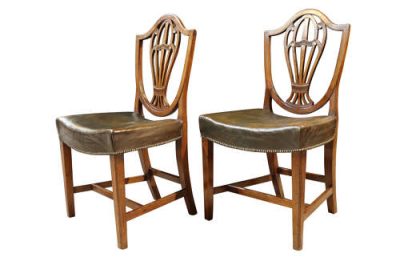 Pair of Georgian Shield Back Chairs - Image 2