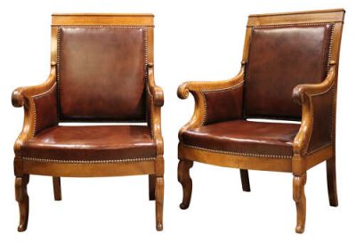 Pair of Louis Philippe Period Walnut Armchairs - Image 2