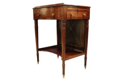 Regency Mahogany & Ebony Inlaid Ladies Writing Table - Image 5