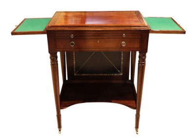 Regency Mahogany & Ebony Inlaid Ladies Writing Table - Image 6