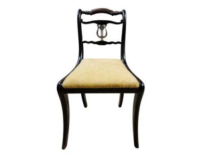Set of 6 Regency Rope-back Ebonised Dining Chairs circa 1820 - Image 2