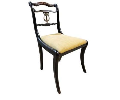 Set of 6 Regency Rope-back Ebonised Dining Chairs circa 1820 - Image 3
