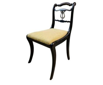 Set of 6 Regency Rope-back Ebonised Dining Chairs circa 1820 - Image 4