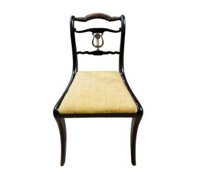 Set of 6 Regency Rope-back Ebonised Dining Chairs circa 1820 - Image 6