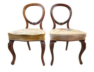 Set of Four Victorian Walnut Balloon Back Chairs - Image 3
