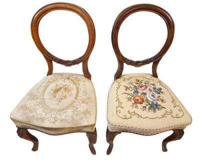 Set of Four Victorian Walnut Balloon Back Chairs - Image 4