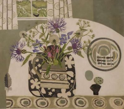 Vanessa Bowman (b.1970) – Spring Flowers and Hillside, Oil on Board, 2009 - Image 2