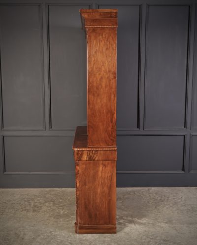 Marquetry Inlaid Figured Walnut Glazed Bookcase - Image 6