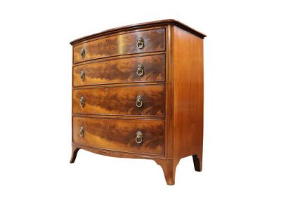 Victorian Mahogany Bowfronted Chest of Drawers - Image 4