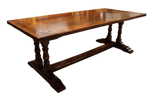 Vintage Oak Refectory Dining Table – Removable Top, c.20th Century - Image 2