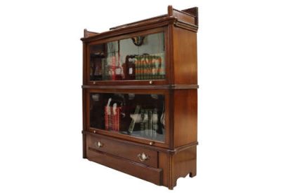 Wernicke Patent Elastic Bookcase with 2 Shelves and Drawer – Dated 1900 - Image 3