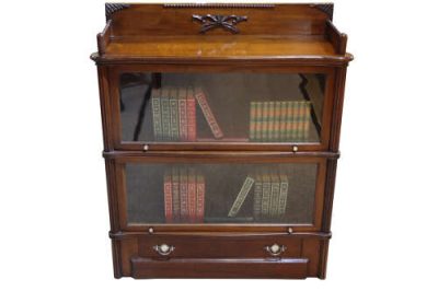 Wernicke Patent Elastic Bookcase with 2 Shelves and Drawer – Dated 1900 - Image 4